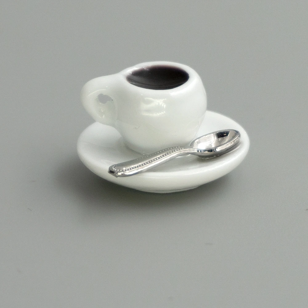 1 Set 1/12 Dollhouse Miniature Accessories Mini Ceramics Coffee Cup Model Simulation Drink Toy for Doll House Decoration 1set 1 12 dollhouse miniature accessories mini ceramics tea set simulation kettle plate cup model toys doll house decoration