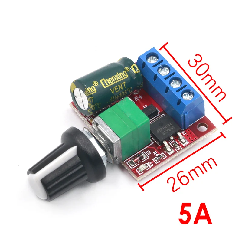 Mini DC 4 5 V 35V 5A 90W PWM контроллер скорости двигателя модуль регулятора Регулируемый