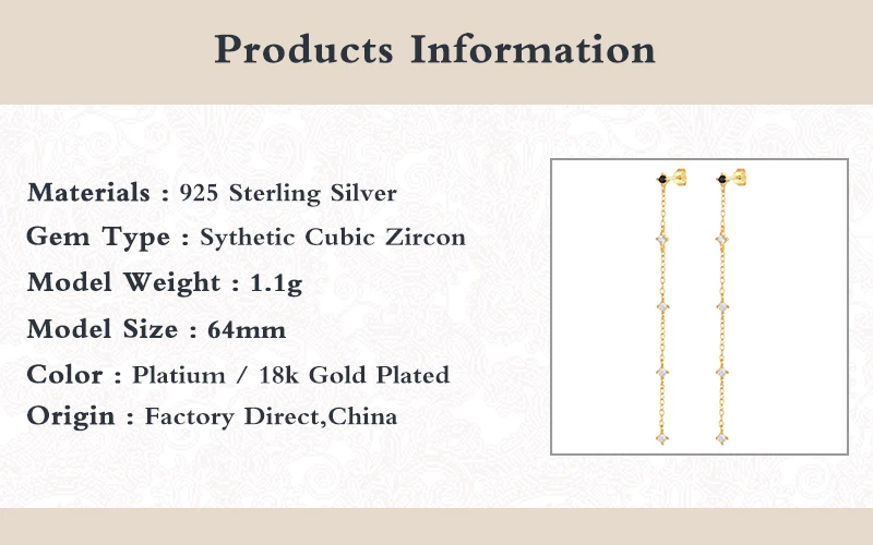 CANNER Pendientes Plata 925 Colorful Crystal Long Tassel Earrings 925 Sterling Silver Stud Earring For Women CZ Wedding Jewerly