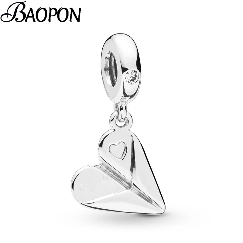 2 шт./лот подвеска в виде бумажного самолета с бусинами для брендовых браслетов