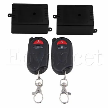 

433MHz 1CH DC12V 30M AB Key Black Remote Control Self-lock Door Switch