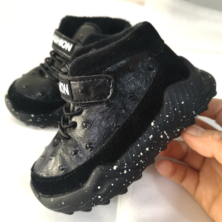 Claladoudou, 12-14 см, брендовая зимняя детская теннисная обувь, черная тонкая бархатная обувь для маленьких мальчиков, 24 м, леопардовая детская обувь, кроссовки для малышей, От 0 до 2 лет