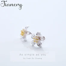 JIANERY, настоящее чистое 925 пробы, серебряные серьги в виде цветка для женщин, модные ювелирные изделия, серьги Brincos, Прямая поставка