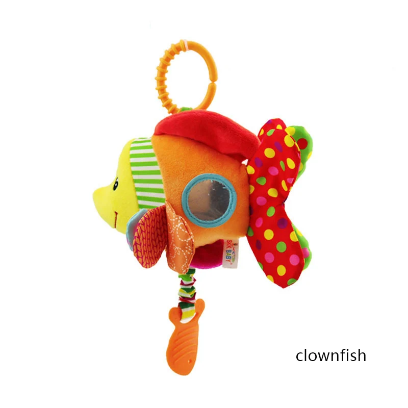 Animal Shape Infant Toys Mobile Baby Animal Fish Plush Toy Bed Rattles Crib Stroller Hanging Bells 4