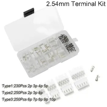 

230PCS XH2.54 Jst Terminal Kit Wire Connector Adaptor 2p 3p 4p 5p 2.54mm 2.5mm Pin Header Housing Xh TJC3 230pcs/Set