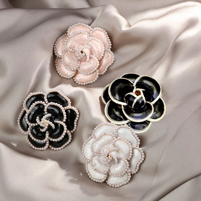 Chanel Black Satin and Tweed Camellia Brooch – Designer Exchange Ltd