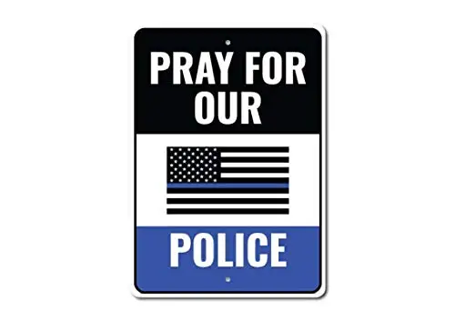 

New Metal Tin Sign Pray for Our Police Metal Tin Sign for Wall Decor 8x12 Inch