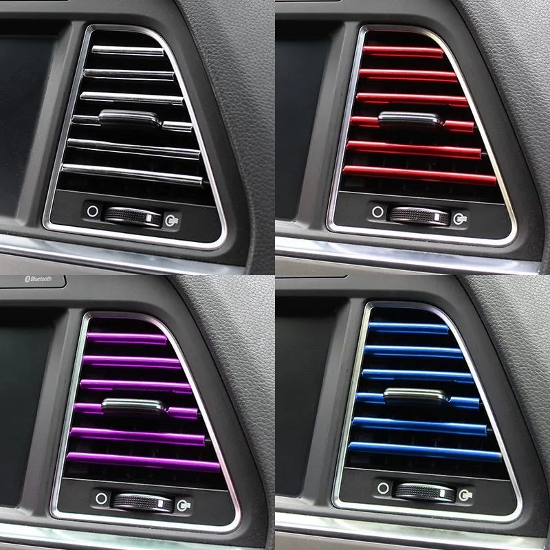 Strisce Decorative Decorative Di Uscita Del Condizionatore D'Aria Dell'Automobile 10Pcs Per Gli Accessori Della Decorazione Di Alfa Romeo Giulia Stelv
