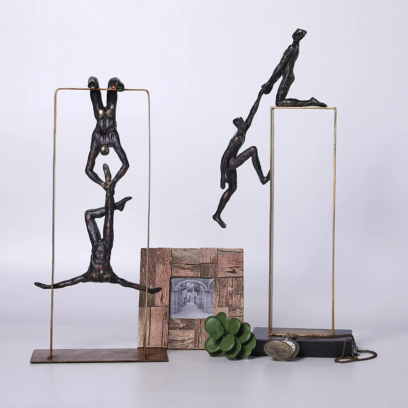 

Creative Gymnastic Acrobatic Sports Figures Statue Home Crafts Room Decor Objects Office Resin Sculpture Figurines Wedding Gifts