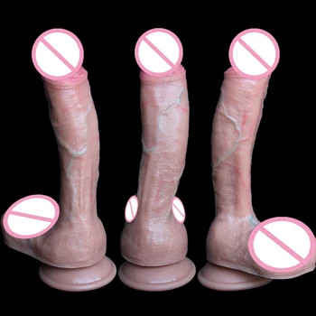 Realistic Dildo Huge Penis Anal Masturbator Sex Toys For Couples Gag Strapon Soft Silicone Dildo Suction Cup Thrusting For Women 6
