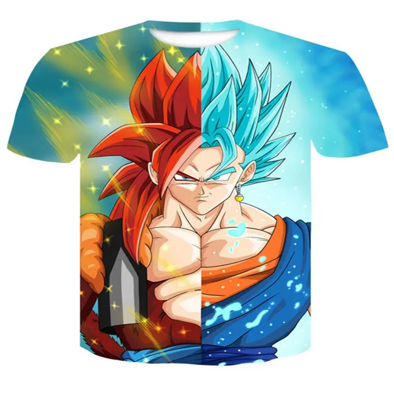 Мужская 3D футболка Dragon Ball Z Ultra Instinct Goku Super Saiyan God Blue Vegeta летняя с рисунком 4XL| |