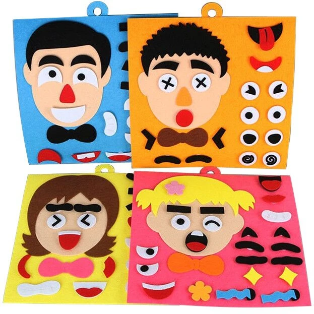 

New 3D Puzzle For Kids Five Sense Organs DIY Assembling Puzzles Jigsaw Toys For Children Recognition Training Education Kid Toy