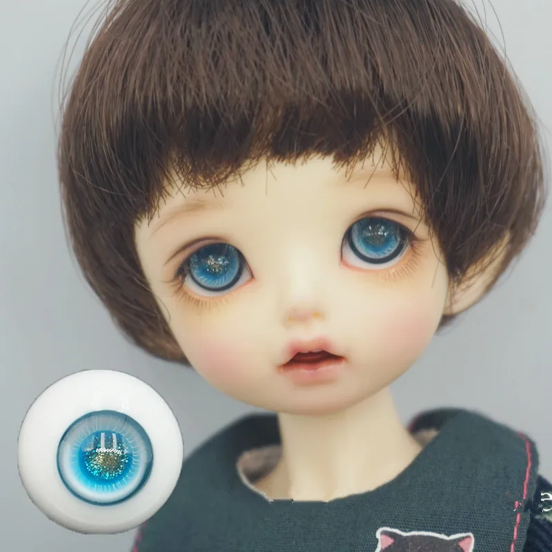 

BJD doll eye Balls are suitable for 1/31/4 1/6 size glass eye balls with lake blue flash pupil doll accessories