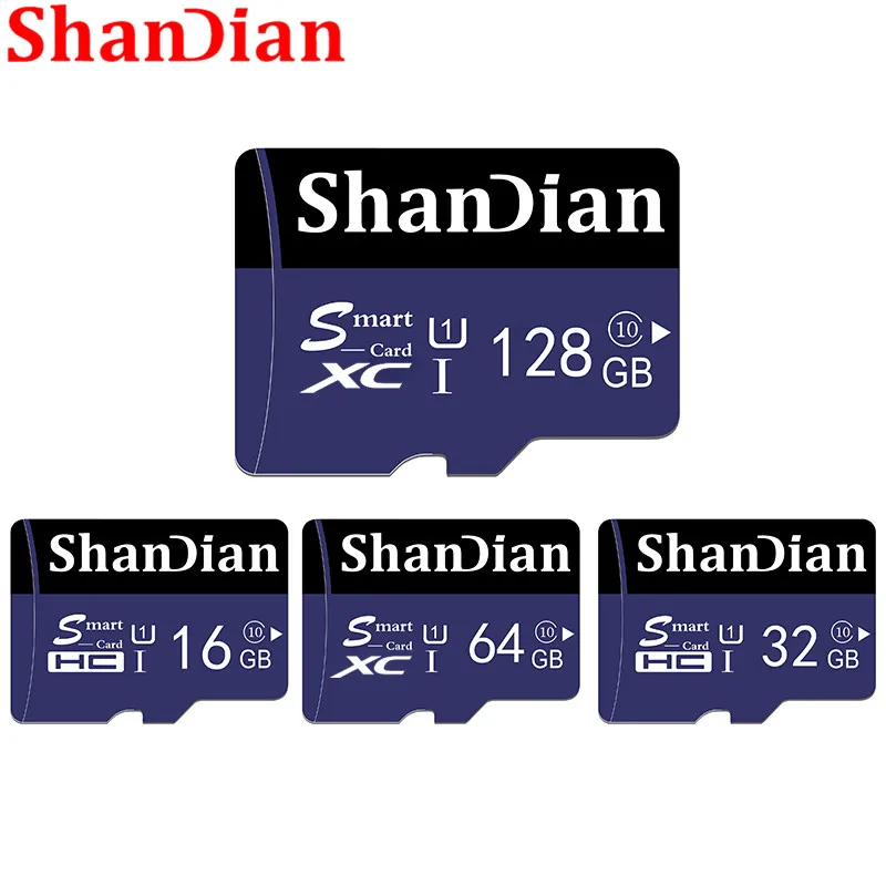 SHANDIAN карта памяти 128 ГБ 64 32 micro sd 16 8 класс 10 Флэш Microsd|Карты памяти| |