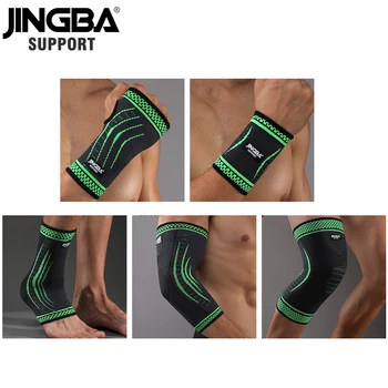 

JINGBA SUPPORT 1PCS Nylon Sports protective gear knee protector+wristband Support+ankle support+Elbow pads+hand guards+basketbal