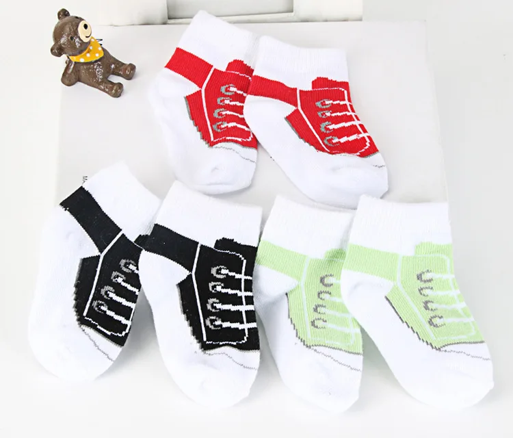 0-6 months Baby Socks Sports Style Fake Shoes Shape Full Moon Hundred Days Infant Baby Boys Girls Socks Children Socks (6)