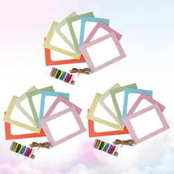 Cadre Photo en papier coloré à suspendre, 3 lots de 6 pouces, décorations murales avec ficelle et Clips 