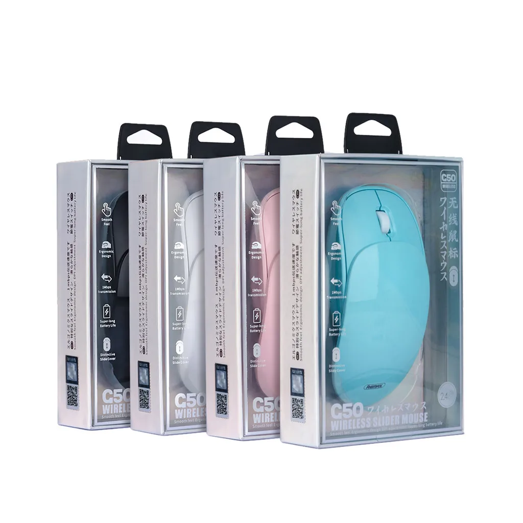 Wireless Mouse Sliding Cover 2.4G USB Portable Cute Mini Mouse Works For PC