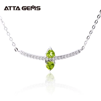 

Natural Peridot Sterling Silver Pendant for Women Natural Peridot August Birthstone Trillion Cut