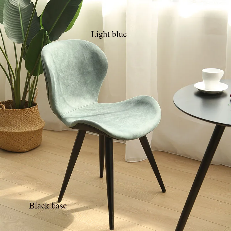 Скандинавские INS ресторанная мебель стул столовая современный Pu китайский железный стул деревянные кухонные обеденные стулья для столовой s диван - Цвет: Light blue