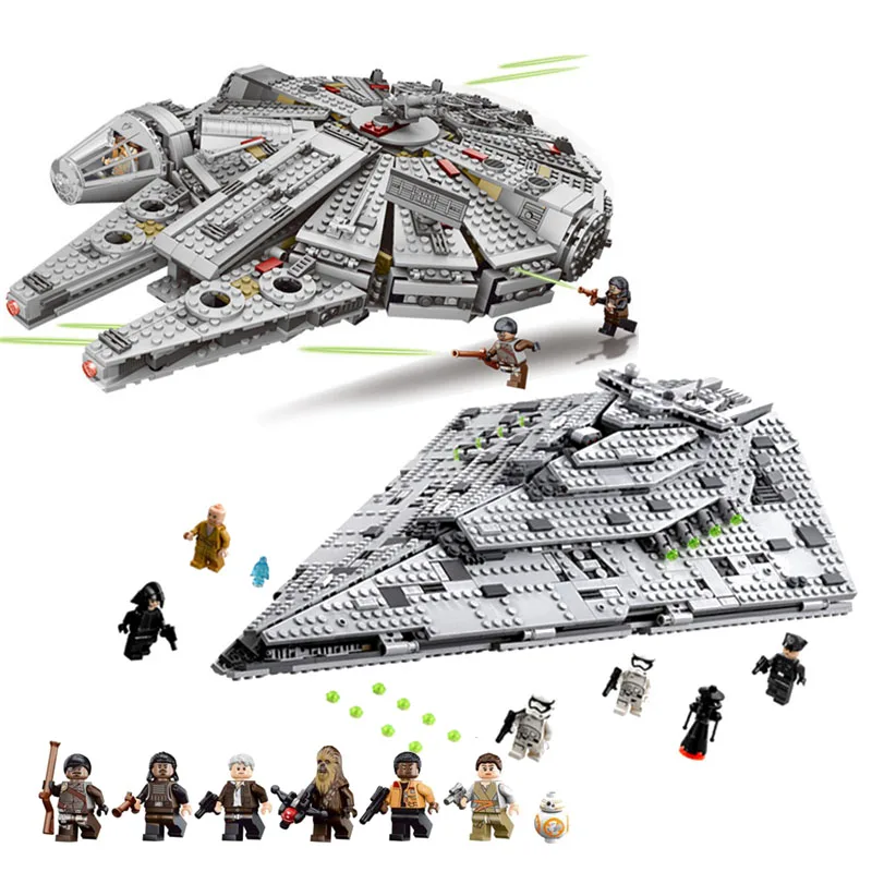Tanie Nowy 1381 sztuk OLEKU Millennium kompatybilny legoinglys Star Wars zestaw cegieł modele i klocki dla dzieci Starwars