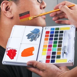 18/36 Color Solid Watercolor Gouache Paint Tap Pen Painting Portable Solid Watercolor Set Art Supplies for Artist Solid Pigment