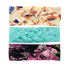 Детский набор украшений для волос, Детская повязка на голову с принтом, комплект из трех предметов, детский головной убор в европейском и американском стиле