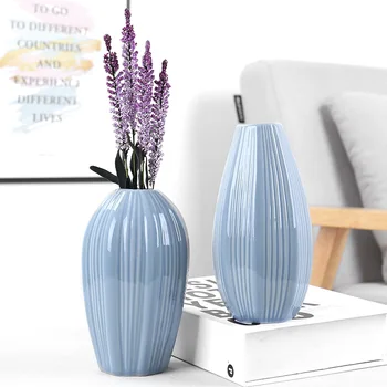 

Blue Ceramic Flower Vases for Living Room, Kitchen,Home, Office, Wedding, Party or as a Gift Decoration Home Nordic Decoration