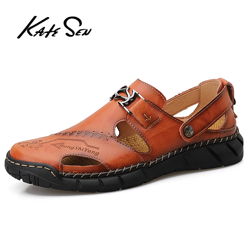 

2020 New Genuine Leather Men Sandals Summer Beach Sandals Soft Comfortable Outdoor Slippers Classic Roman Sandals Big Size