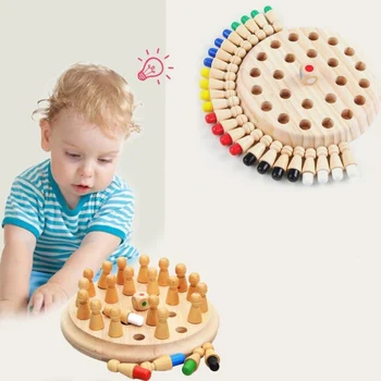 

Kids children Wooden Memory Match Stick Chess Card Game Educational Toys Brain Training Gifts