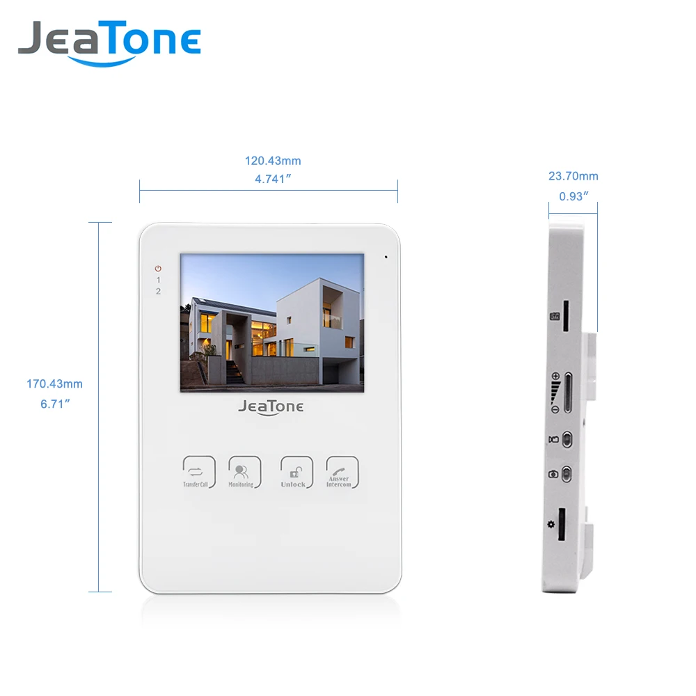 JeaTone " сенсорная кнопка крытый монитор видео-телефон двери дверной звонок с функций разблокирования домофон Системы фото/видео запись Функция 1200TVL
