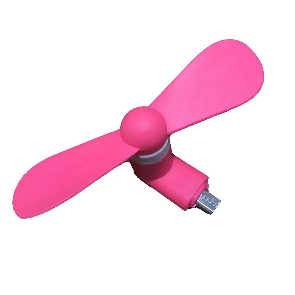 Hot Pink Для Android Портативный крутой микро USB вентилятор мобильный телефон USB вентиляторы низкий голос для Android мобильный телефон USB источник питания - Цвет: Hot Pink