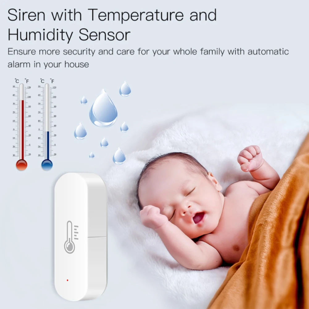 Tuya ZigBee Smart Temperature And Humidity Sensor Battery Powered Smartlife APP Remote Control Works With Alexa Google Assistant