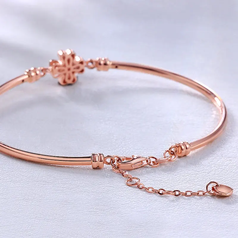 Классические глянцевые 4 четырехлистным клевером для женщин, 18 k, настоящая реальные твердого золота регулируемого размера высококлассные украшения на свадьбу, годовщину для Для женщин девочек подарки к празднику