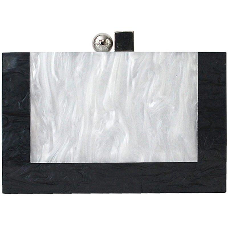 

Women'S Messenger Bag Fashion Metal Evening Bag Marble Patchwork Shoulder Bag Lady Cute Party Casual Clutch