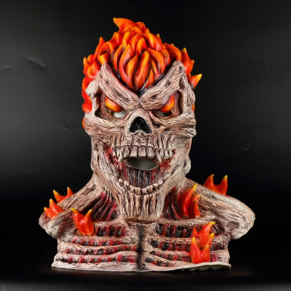 Skull Flame Mask Halloween Cosplay Fireman Mask Full Head Halloween Masquerade Party Mask Props (5)