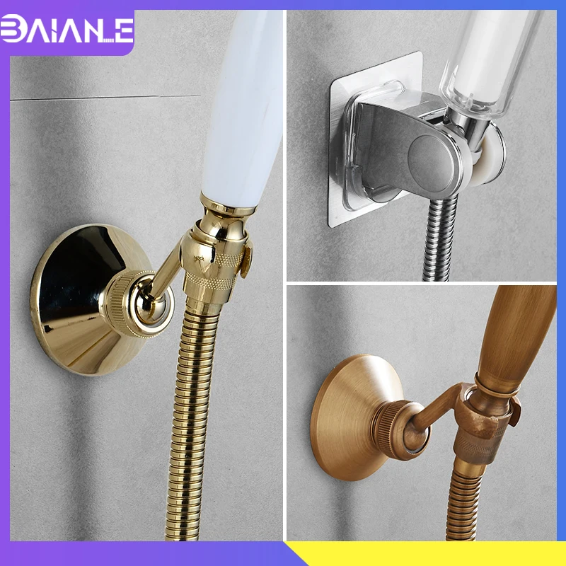 Держатель для душа регулируемый латунный античный ручной держатель