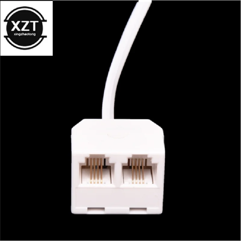 2pcs/lot One In Two Splitter Adapter 6P4C RJ11 Dual Female to Male