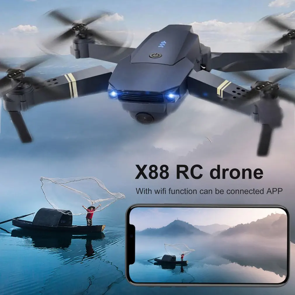 X88 Wi-Fi FPV складной Радиоуправляемый Дрон с HD камерой, удерживающий высоту Безголовый режим, Радиоуправляемый вертолет, самолет, игрушки