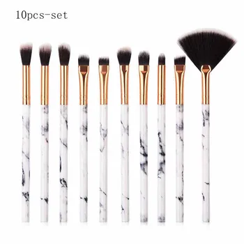

Powder Foundation Eyeshadow Make Up Brushes Cosmetics Soft Synthetic Hair 10Pcs Professional Makeup Brushes Set