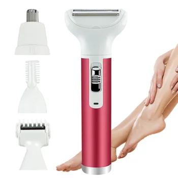 

4 in 1 Electric Epilator Hair Shaver Trimmer Remover For Bikini Area Nose Armpit Arm Leg Rechargeable Waterproof