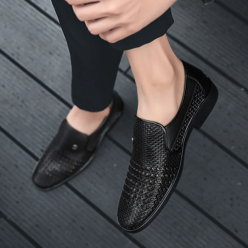 2020 Новая мужская обувь из натуральной спилка уличные лоферы Мокасины дышащая без