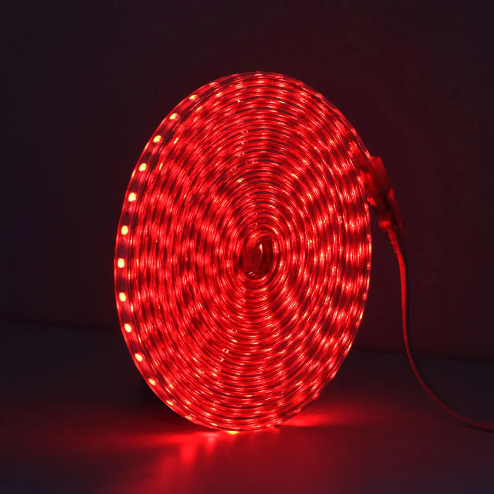Red AC220V SMD5050 светодиодный светильник с проводом 3 м вкл/выкл IP67 водонепроницаемый гибкий светодиодный светильник для дома - Испускаемый цвет: Red