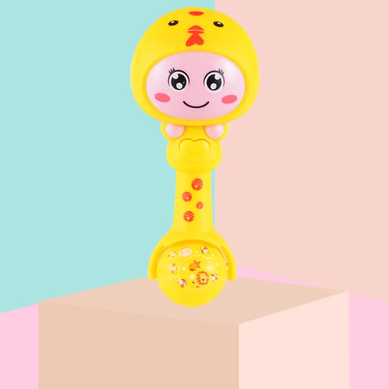 Baby Toy Ring Bell Intelligence Plastic Hand Bell Rattle Funny Educational Mobiles Toys Music Flash Hand Ring Bell Infant Toys - Цвет: 1