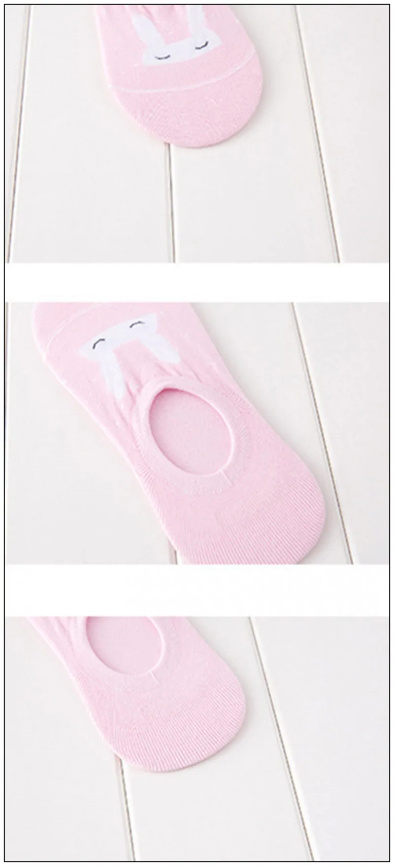 5Pair/lot=10pieces Summer Cute Ears Cartoon Socks Invisible Ladies Cotton Non-Slip Silicone Womens Fashion Socks