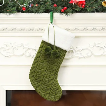 

Home Christmas Stocking Decoration Christmas 1pc Stocking Knit Knitted