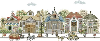 

26-magazine-beautiful streets witch Counted Cross Stitch 11CT 14CT 18CT DIY Cross Stitch Kits Embroidery Needlework Sets