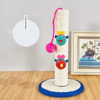 

Pet Cat Teaser Toys Sisal Scratching Post Cat Catcher Teaser Stick Cat Interactive Toys Training Tool For Claw Grinding 40cm