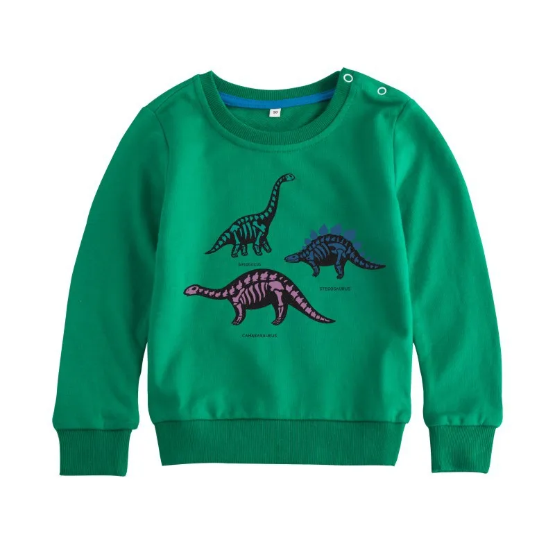 new children's clothing birthday gifts boys and girls T-shirt spring and autumn children's cotton long-sleeved T - Цвет: Зеленый
