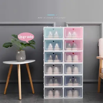 

1PC Shoe Box Thickened Transparent Dustproof Storage Box Drawer Stacked Combination Shoe Cabinet Shoe Organizer Shoe Rack